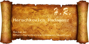 Herschkovics Radamesz névjegykártya